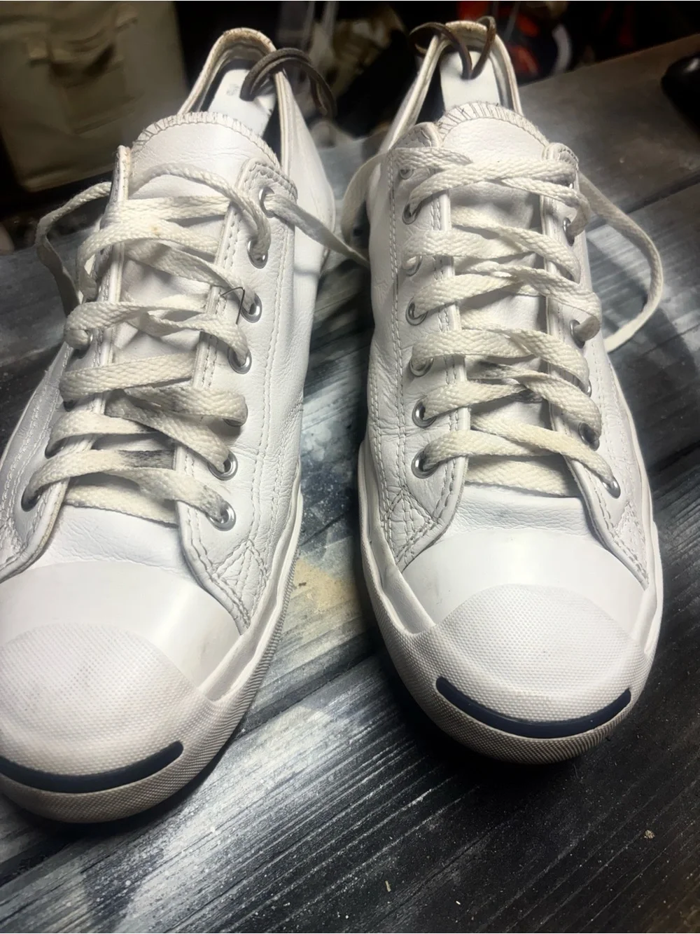White Converse sneakers #converse #classic jack purcell size 12